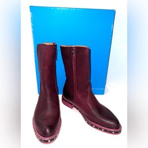 John Fluevog Burgundy Combat Boots